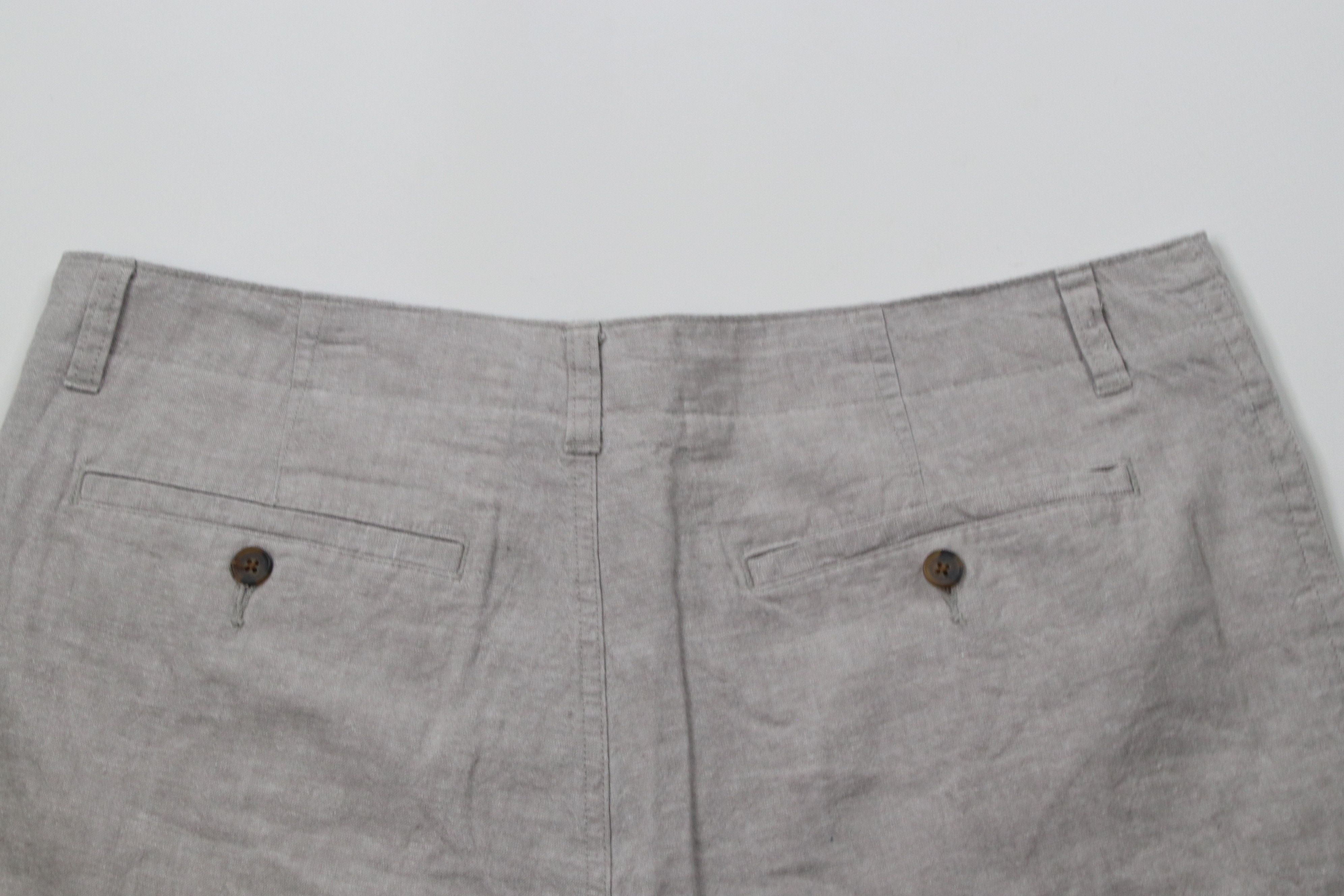 J.Crew × Vintage J Crew Chambray Linen Blend Above Knee Chino Shorts Gray Size US 36 / EU 52 - 8 Thumbnail