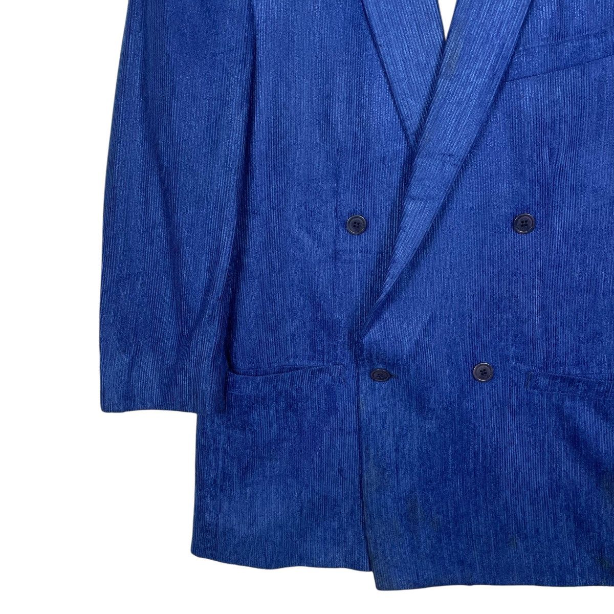 Versace Vintage Blue Gianni Versace Double Breasted Wool Jacket Size US S / EU 44-46 / 1 - 3 Thumbnail