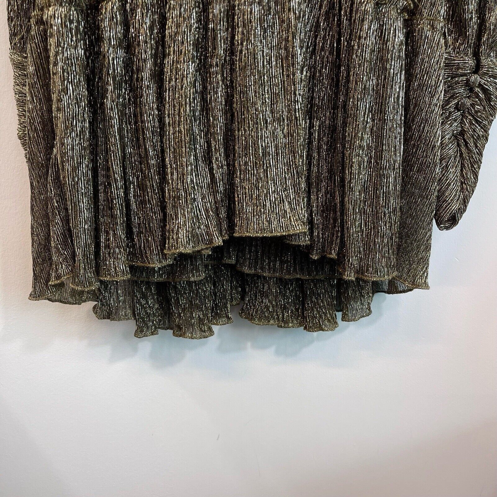 A.L.C. A.L.C. | Gold Metallic Crinkle Plisse Party Dress 4 Size S / US 4 / IT 40 - 12 Thumbnail