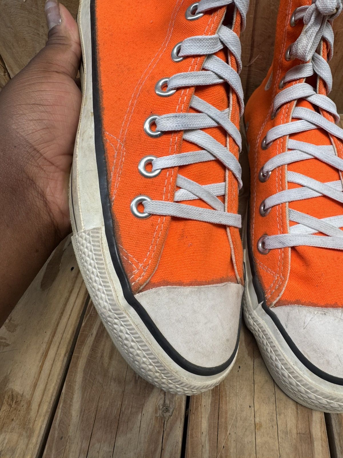 Converse VTG converse all star Hi Top canvas sneakers made in USA Size US 6.5 / EU 39-40 - 8 Thumbnail