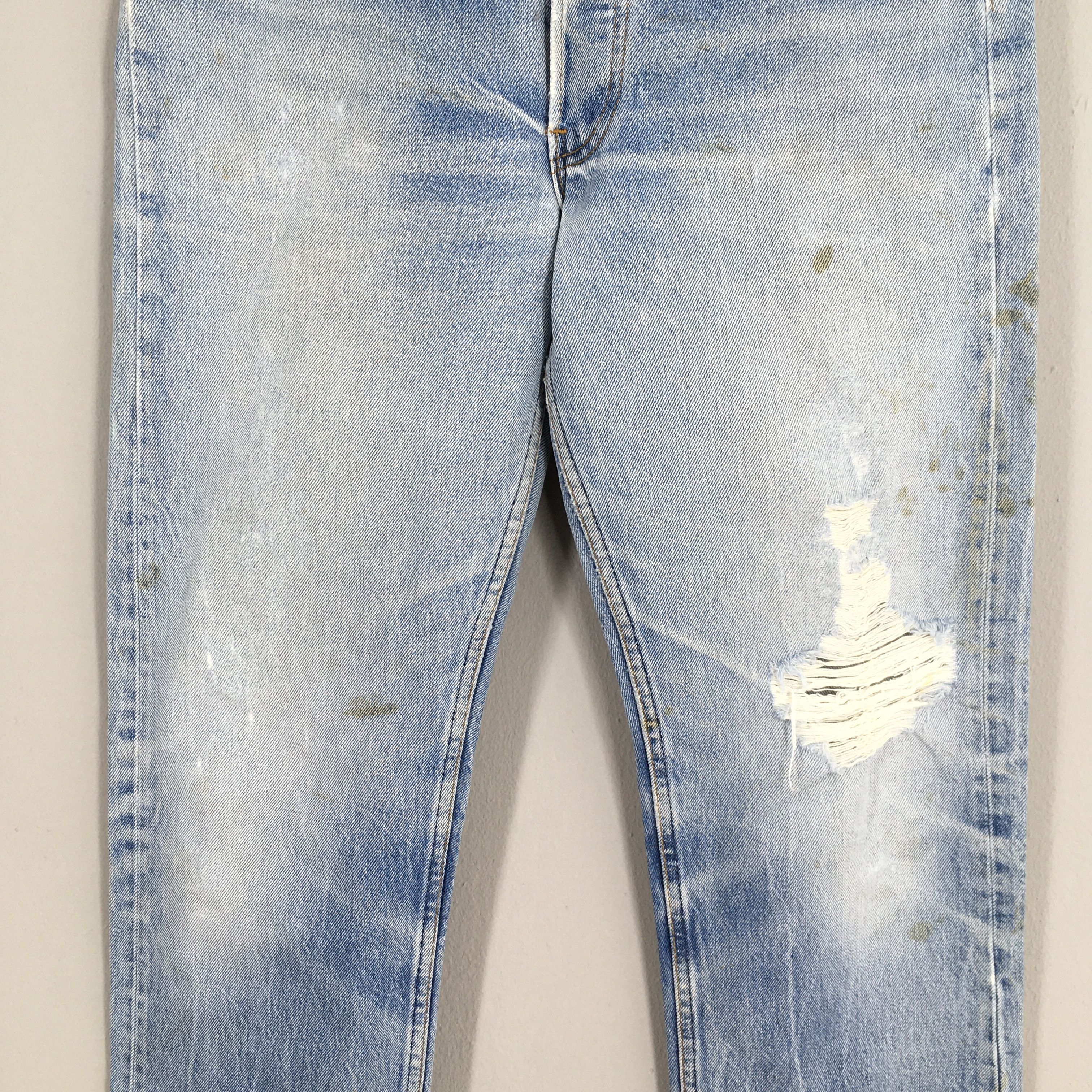 Levi's Size 29x32.5 Vintage 90s Levi's 501 Faded Dirty Jeans S1412 Size US 29 - 3 Thumbnail