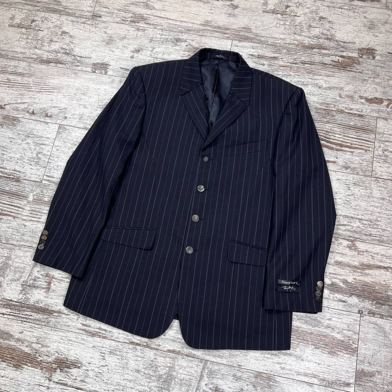 Mugler × Thierry Mugler Thierry Mugler Vintage Wool Striped Man's Blazer Jacket Size 54L - 6 Thumbnail