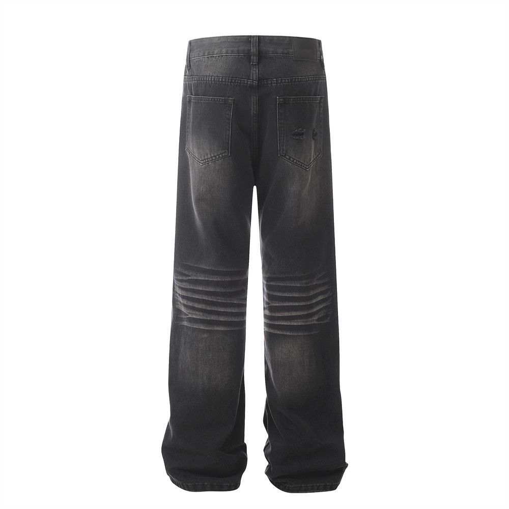 Japanese Brand × Jean Men's American simple loose distressed washed jeans Size US 32 / EU 48 - 3 Thumbnail