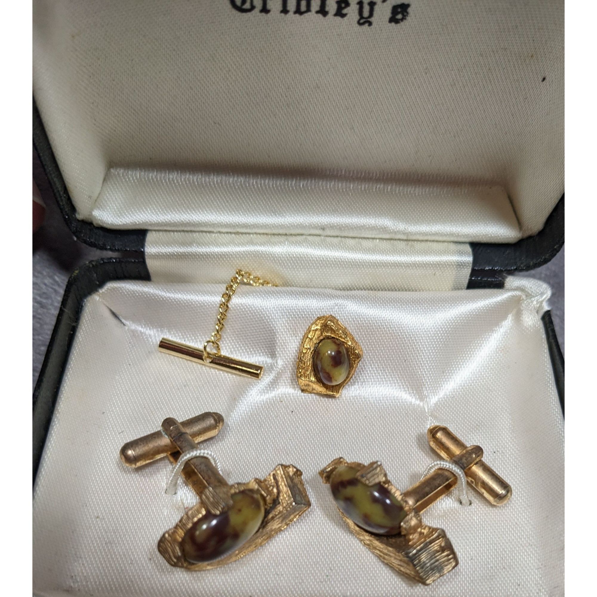 Other Tribley's Vintage Cuff Link And Tie Tack Set Gold Tone With Size ONE SIZE - 7 Thumbnail