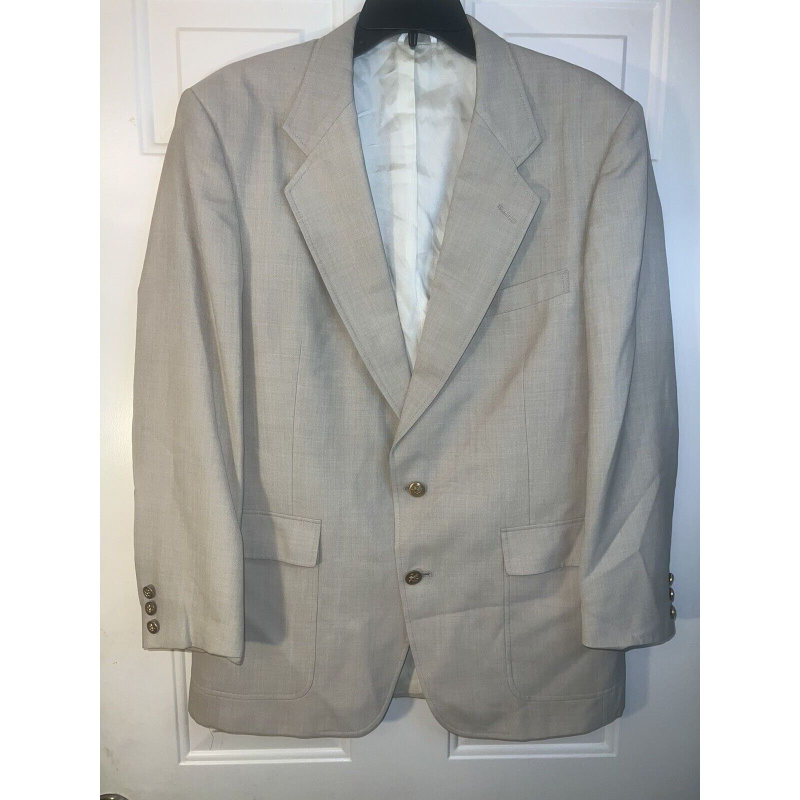 Hart Schaffner Marx Hart Schaffner Marx Sport Coat Beige Jack Nicklaus Blazer44R Size 44R - 1 Thumbnail