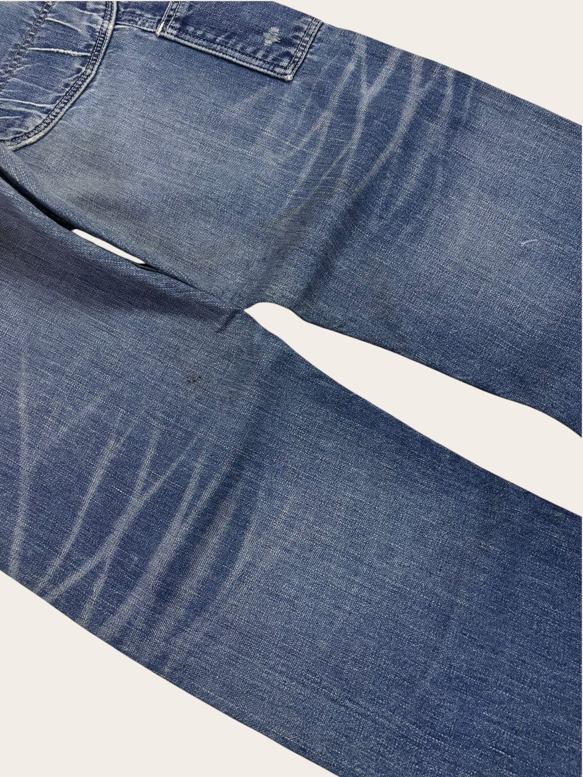 KOJIMA GENES Vtg Japan John Bull Selvedge Carpenter Buckle Distress Jeans Size US 32 / EU 48 - 12 Thumbnail