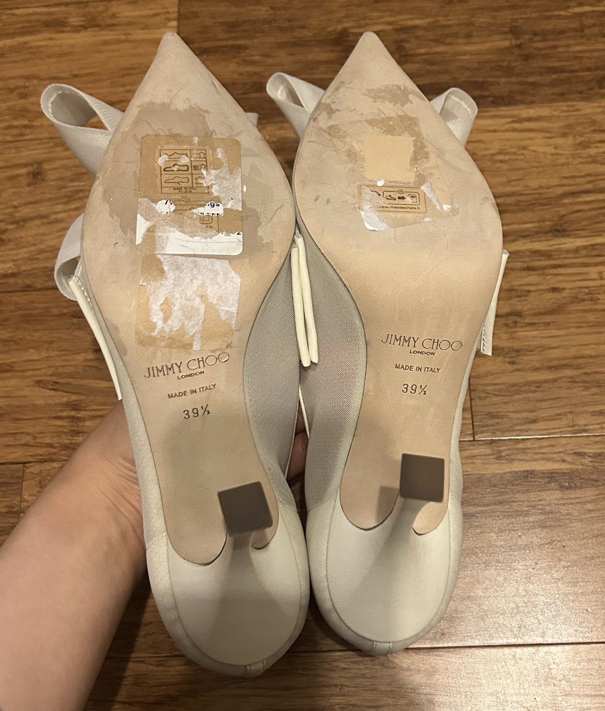 Jimmy Choo Jimmy Choo Staz Bow Mesh Pointed Pumps size 39.5 Ivory Size US 9.5 / IT 39.5 - 5 Thumbnail