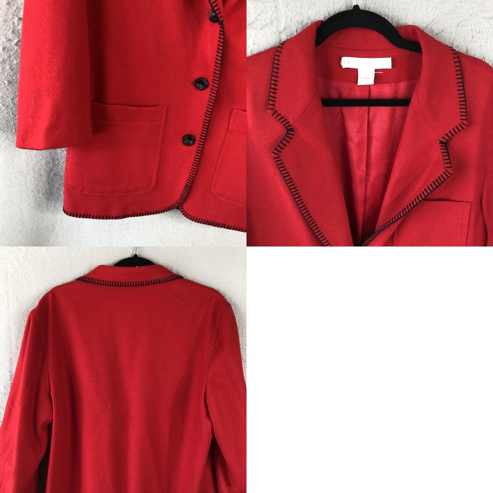 Vintage VINTAGE The Limited Blazer Womens Medium Red Wool Black Trim Pocket Jacket Office Mens? No, Womens. Size M / US 6-8 / IT 42-44 - 9 Thumbnail