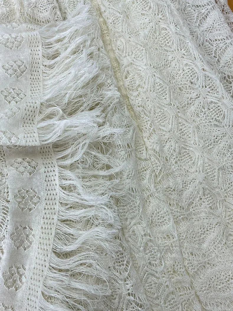 Dior Dior Ivory Lace Fringe Knit Skirt. Size US 38 / EU 54 - 2 Thumbnail