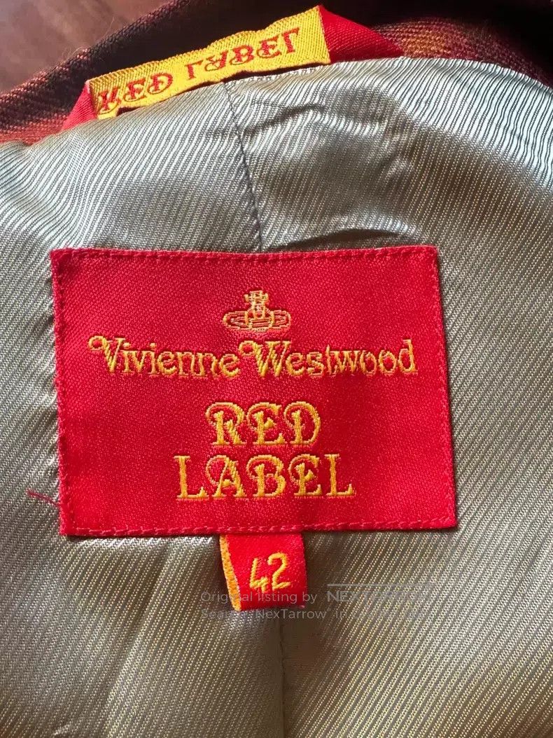 Vivienne Westwood Vivienne Westwood Orange Grid Asymmetrical Shawl Suit Jack Size M / US 6-8 / IT 42-44 - 8 Thumbnail