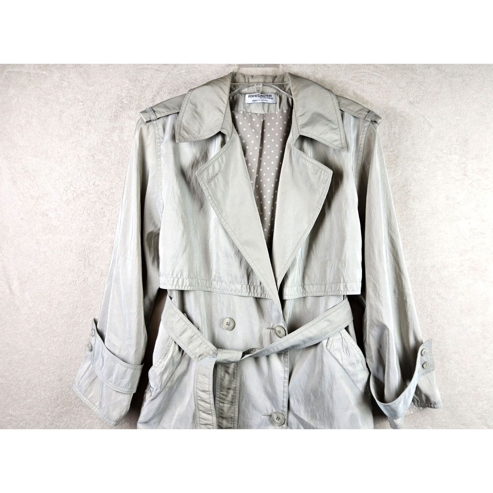 Vintage VINTAGE Forecaster Of Boston Trench Coat Women 5/6 Beige Nylon Coat Trench 50s 60s Size S / US 4 / IT 40 - 3 Thumbnail