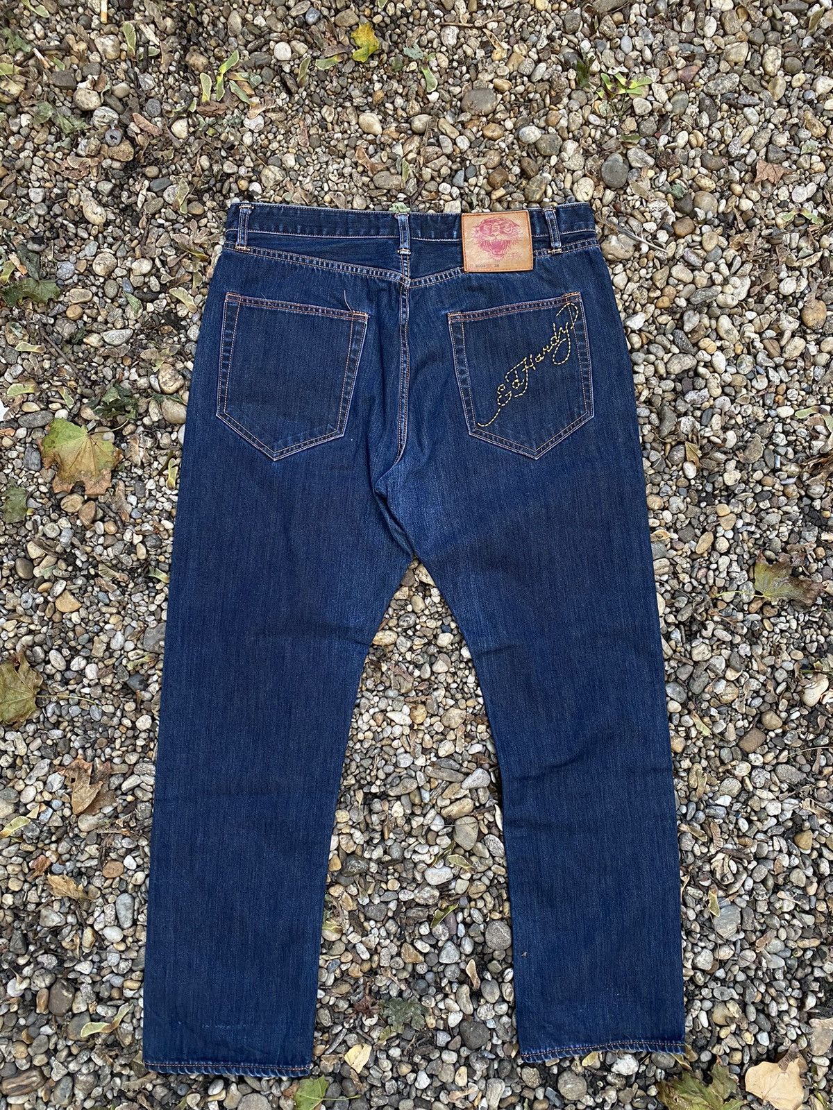 Ed Hardy × Vintage Vintage Ed Hardy Embroidered Logo Jeans Size US 38 / EU 54 - 1 Thumbnail