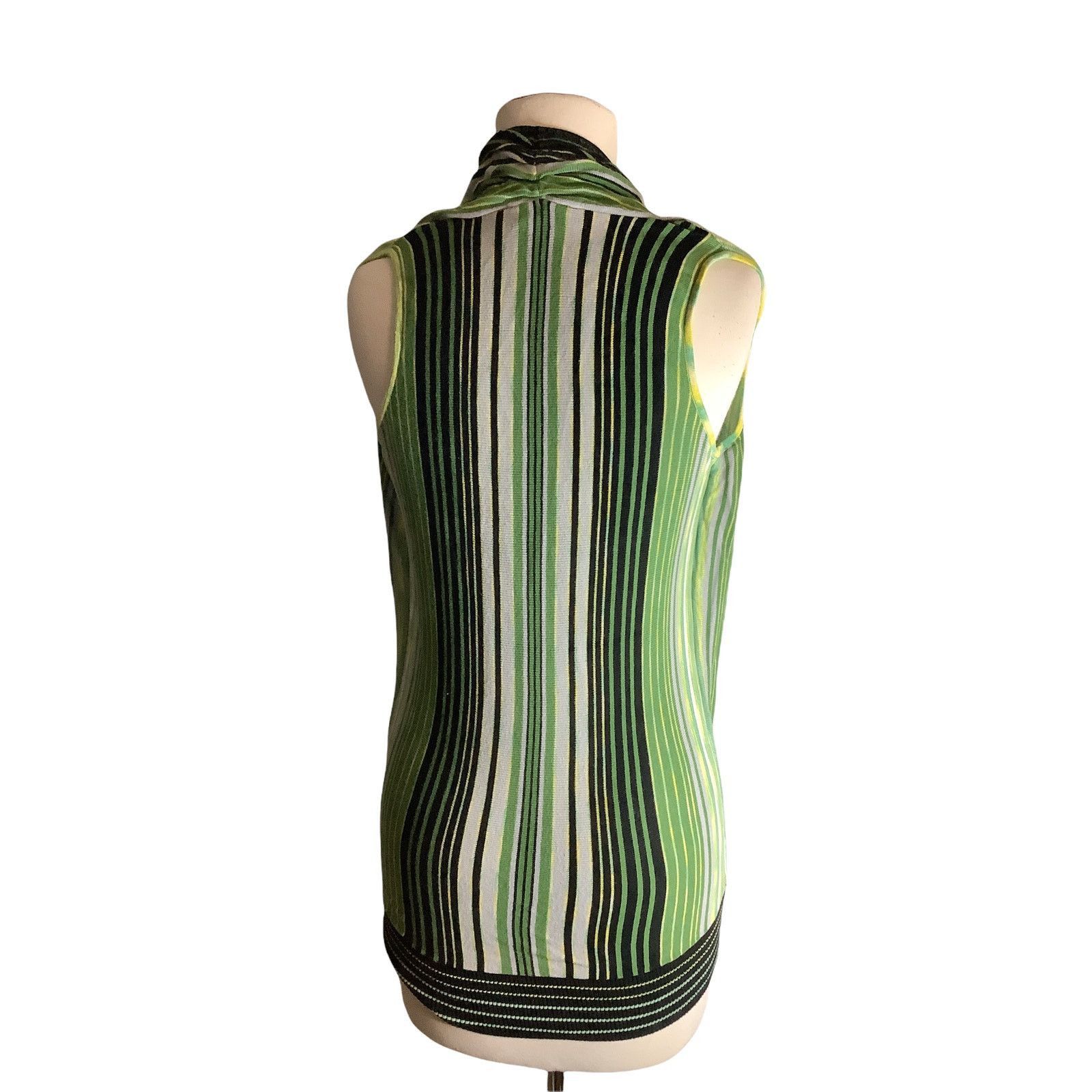 Other Y2K Boho Chic Striped Green Sequin Vest Top INC S Size US S / EU 44-46 / 1 - 6 Thumbnail