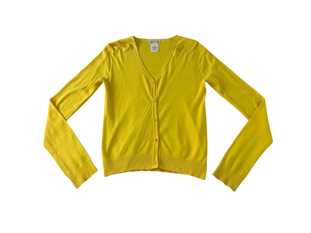 agnes b. Agnes B Paris Button Down Knit Yellow Cardigan Size S / US 4 / IT 40 - 1 Thumbnail