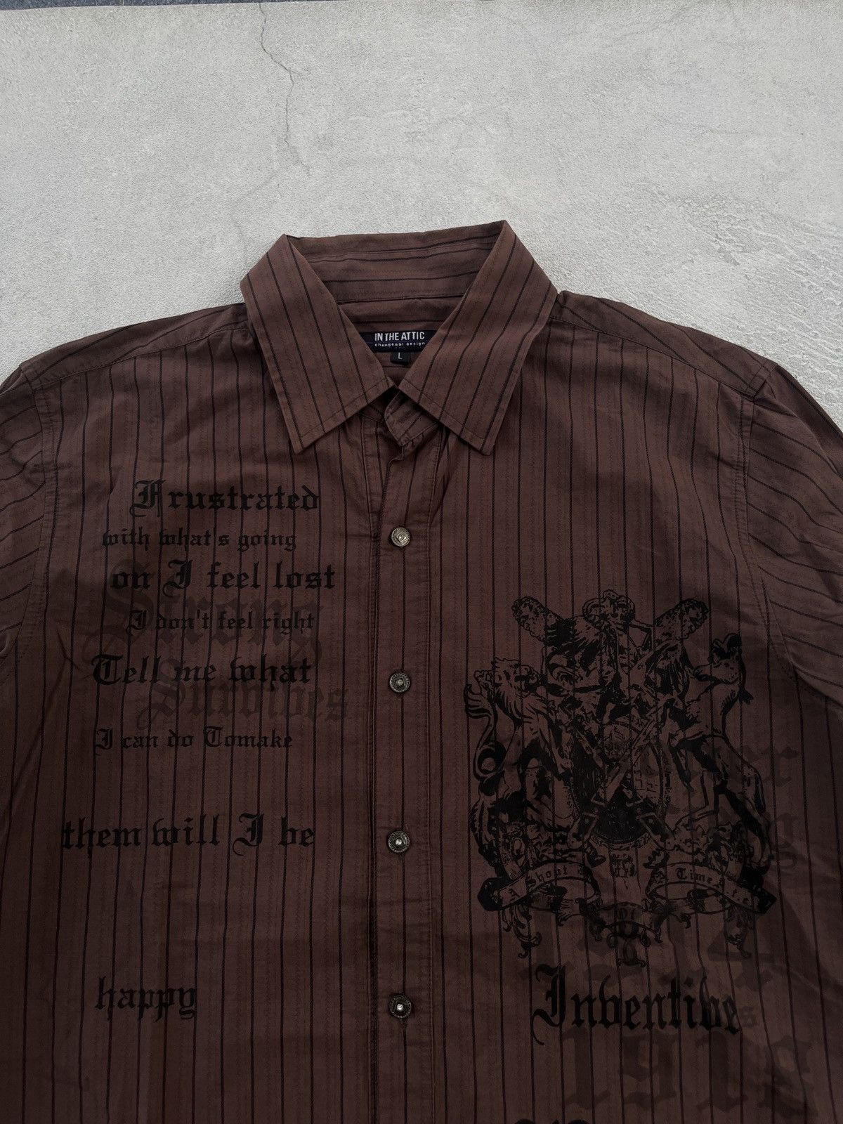 In The Attic IN THE ATTIC CHANGABLE DESIGN POEM SHIRT JAPAN PUNK STYLE Size US L / EU 52-54 / 3 - 3 Thumbnail