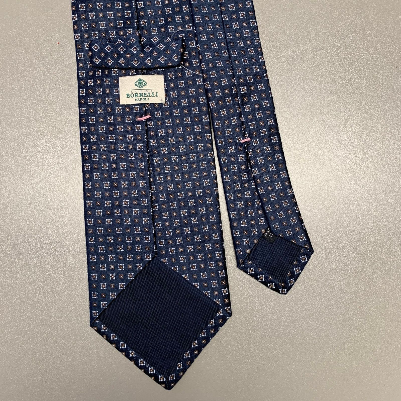 Other BORRELLI Blue Brown Squares Silk Tie Size ONE SIZE - 2 Thumbnail