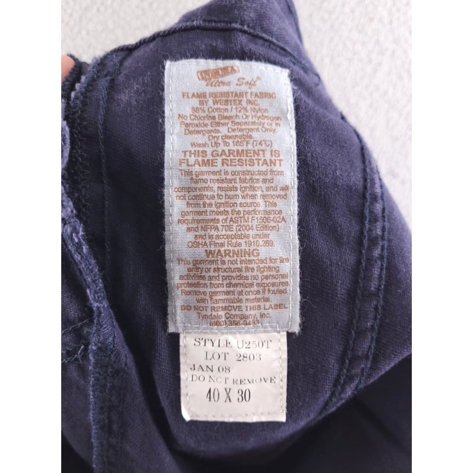 Vintage Tyndale Pants Mens 40x31 Flame-Resistant Workwear Blue Chino Relaxed Straight Mens Size US 40 / EU 56 - 4 Thumbnail