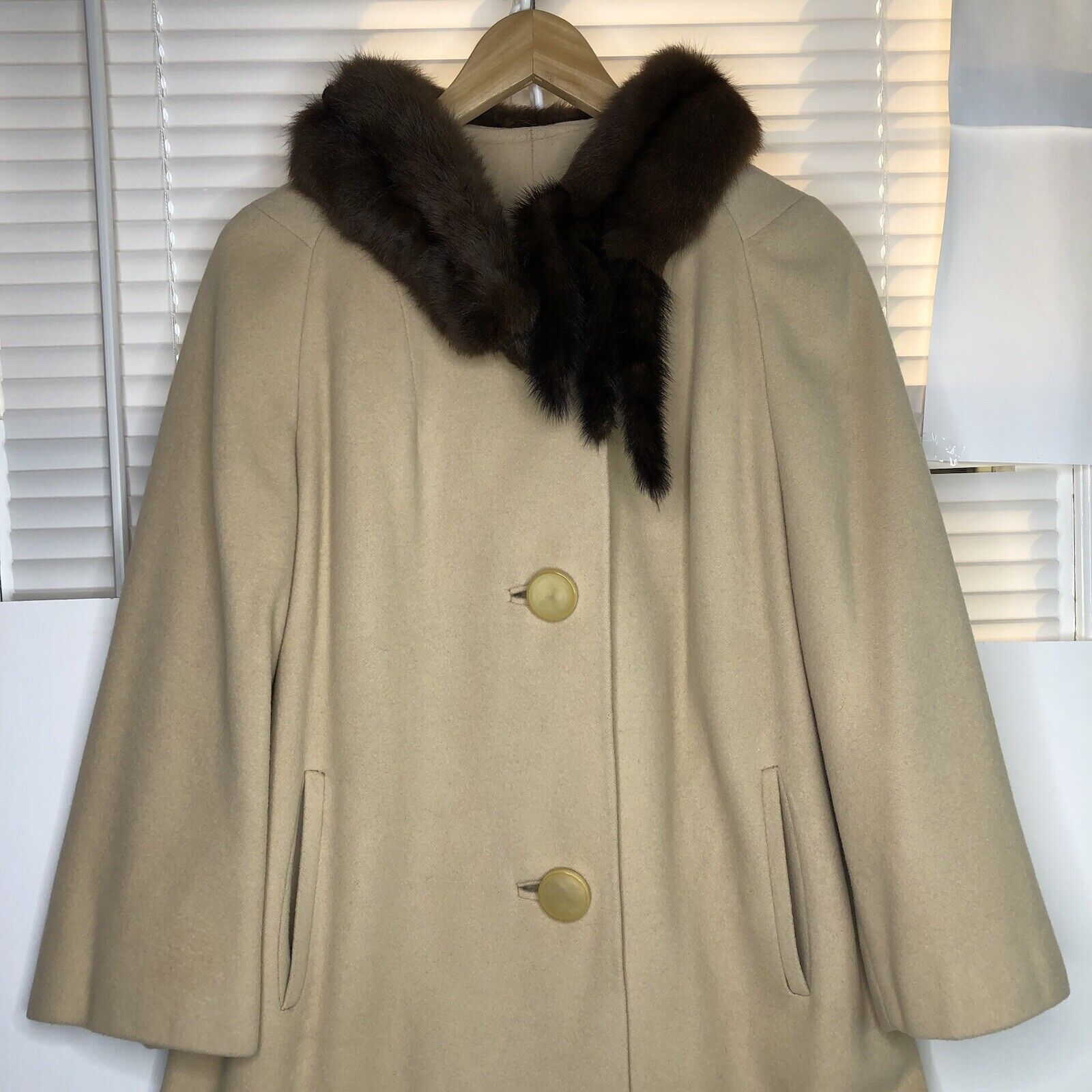 Other Women 80s Tan Long Coat Sz S 100% Cashmere Brown Real ming Size S / US 4 / IT 40 - 2 Thumbnail