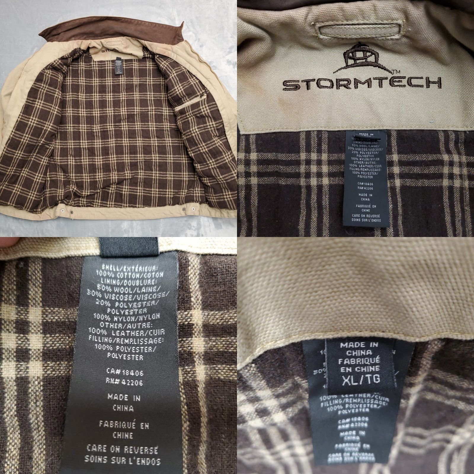 Stormtech VINTAGE Stormtech Jacket Mens XL Brown Trucker 50% Wool Flannel Lined Chore Work Bomber Shirt Size US XL / EU 56 / 4 - 8 Thumbnail