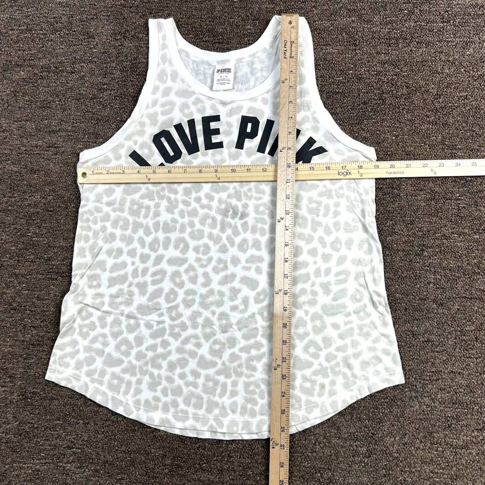 Victoria's Secret Victoria's Secret PINK Womens Medium Gray Animal Print Athletic Tank Top Shirt Size M / US 6-8 / IT 42-44 - 7 Thumbnail