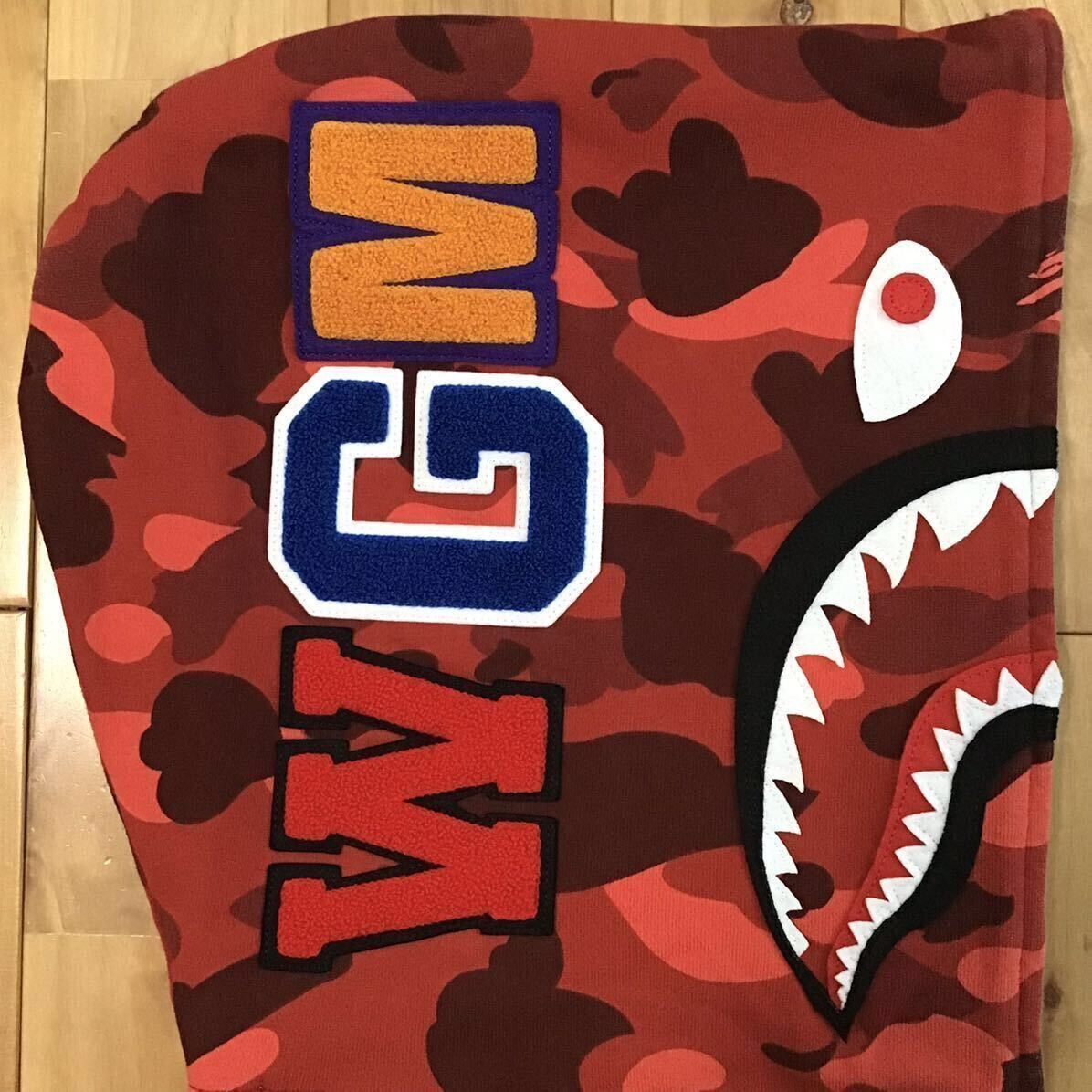 Bape BAPE Red camo Shark full zip hoodie a bathing ape Size US L / EU 52-54 / 3 - 4 Thumbnail