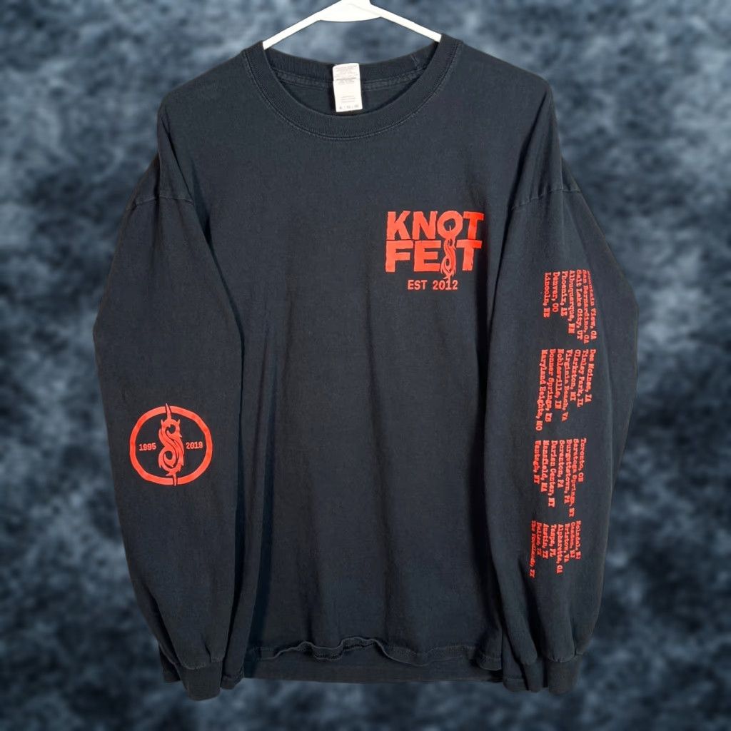 VINTAGE Knotfest 2012 Band Tour Roadshow Black Long Sleeve T-Shirt Large Mens