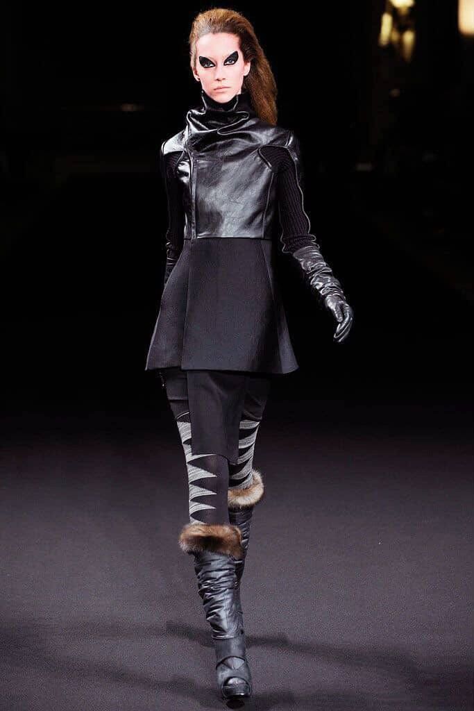 Rick Owens Rick Owens GLEAM black leather jacket with winged neck Size S / US 4 / IT 40 - 1 Thumbnail