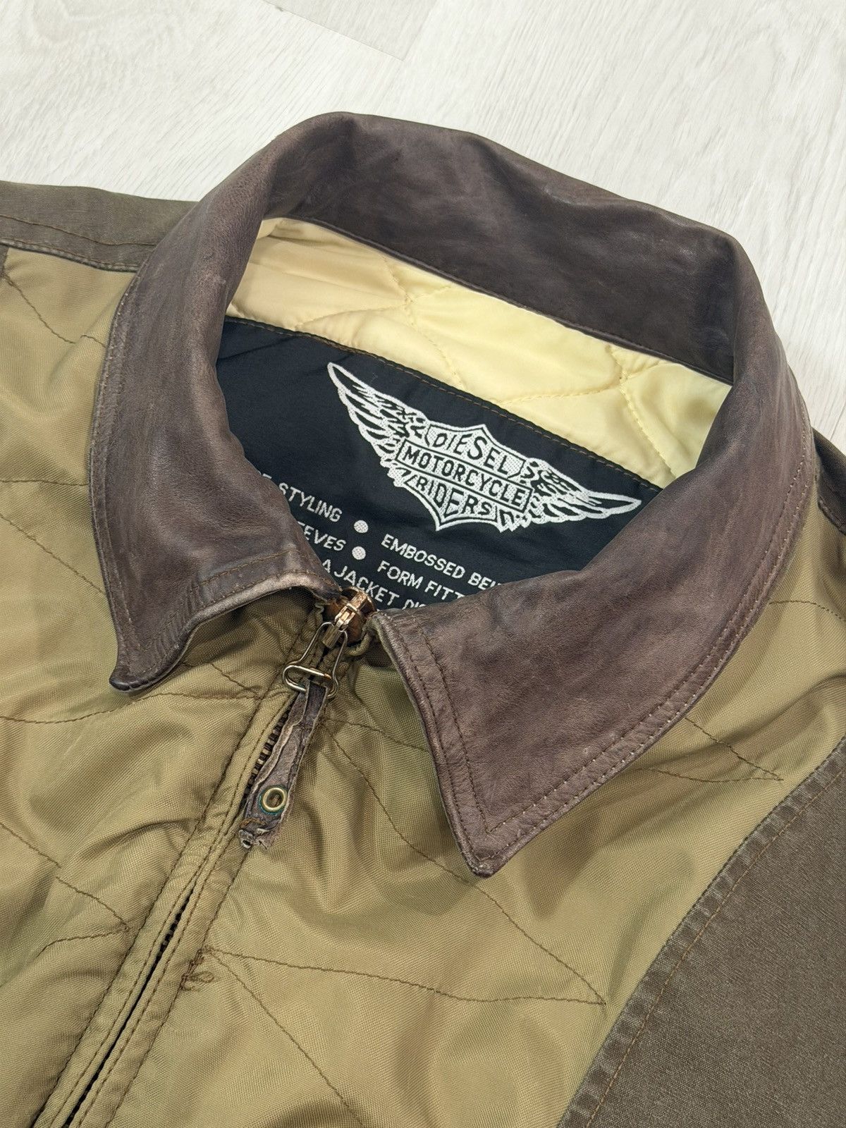 Diesel Vtg Diesel Motorcycle Riders Bomber Jacket Leather Collar M Size US M / EU 48-50 / 2 - 4 Thumbnail