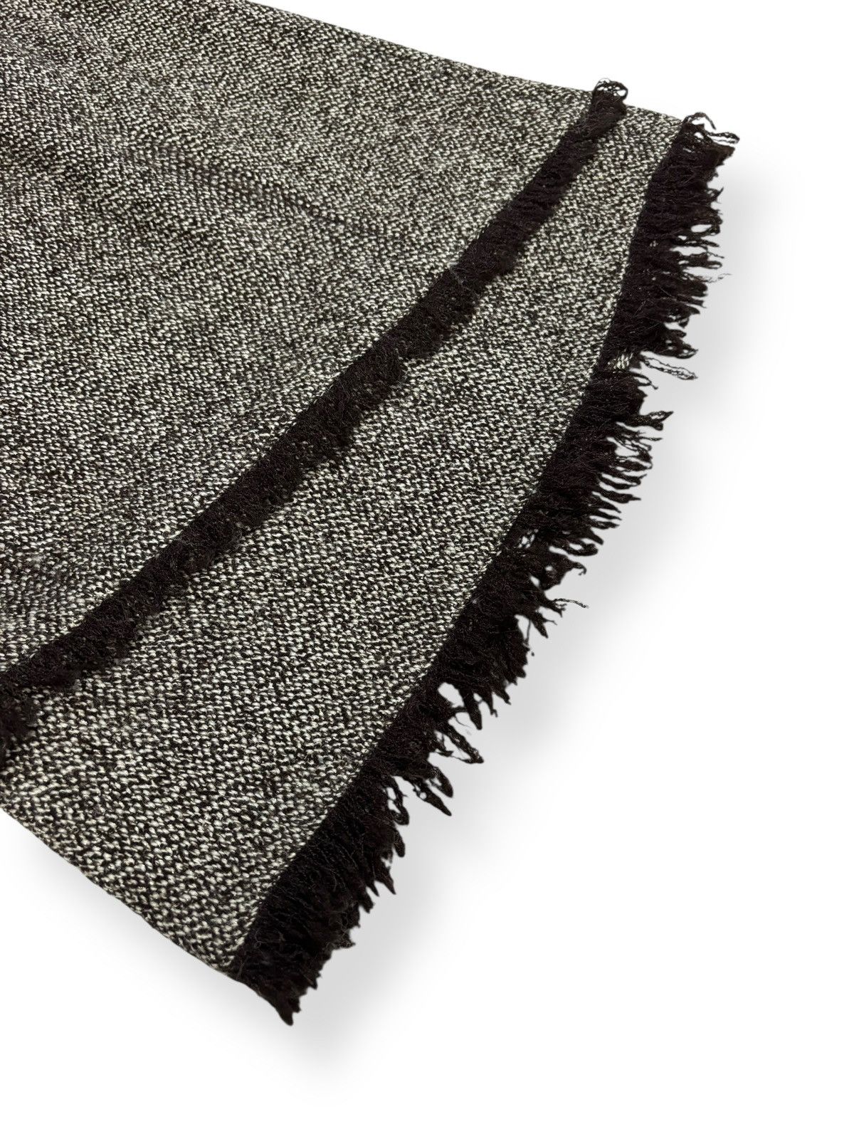 Japanese Brand 22 Octobre Tweed Mini Skirt Asymmetrical Rabanne Fringe Size 24" / US 00 / IT 34 - 6 Thumbnail