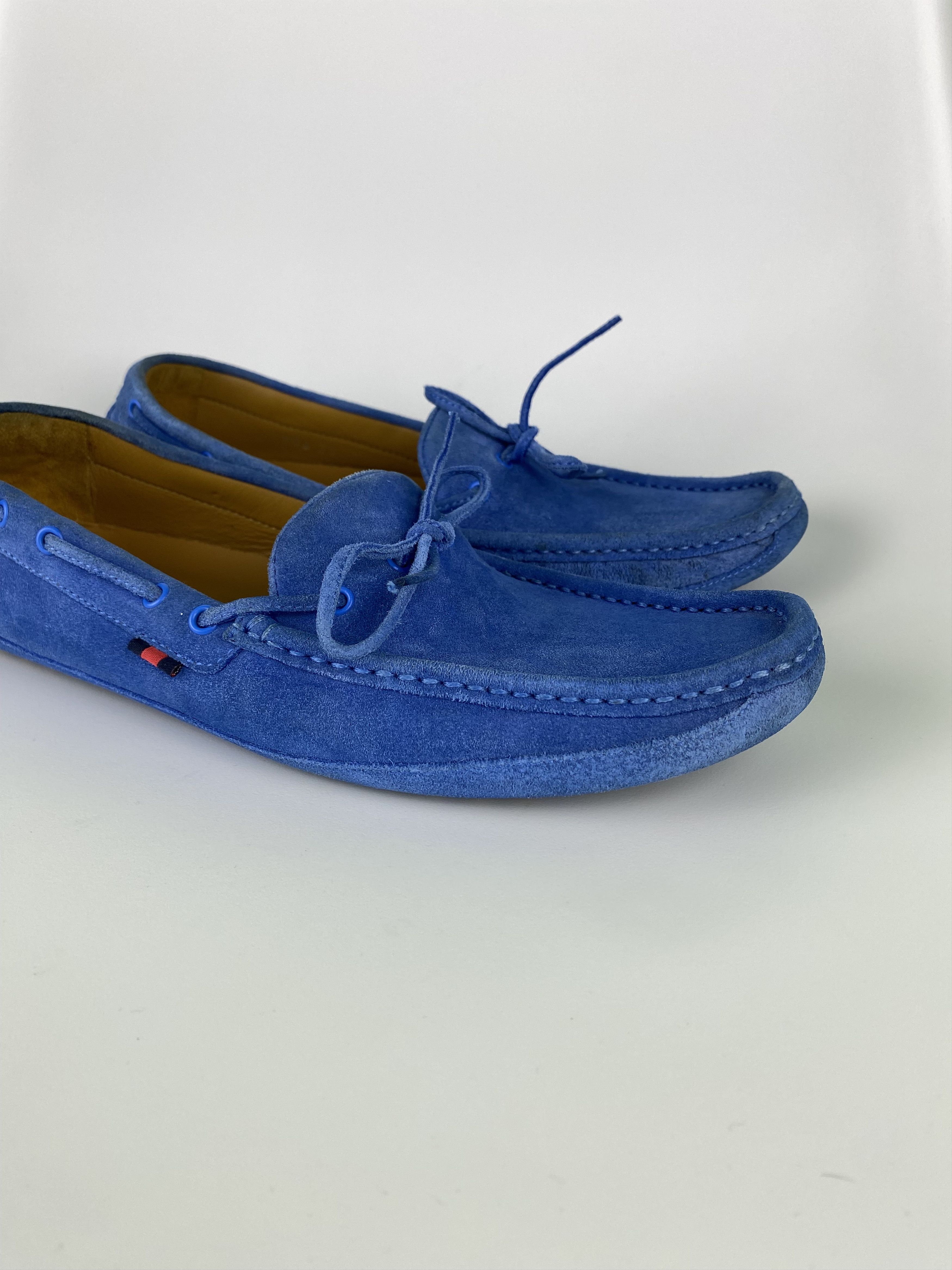 Gucci GUCCI Blue Suede Bow Kid's Loafers Made in Italy size women Size US 8 / IT 38 - 9 Thumbnail