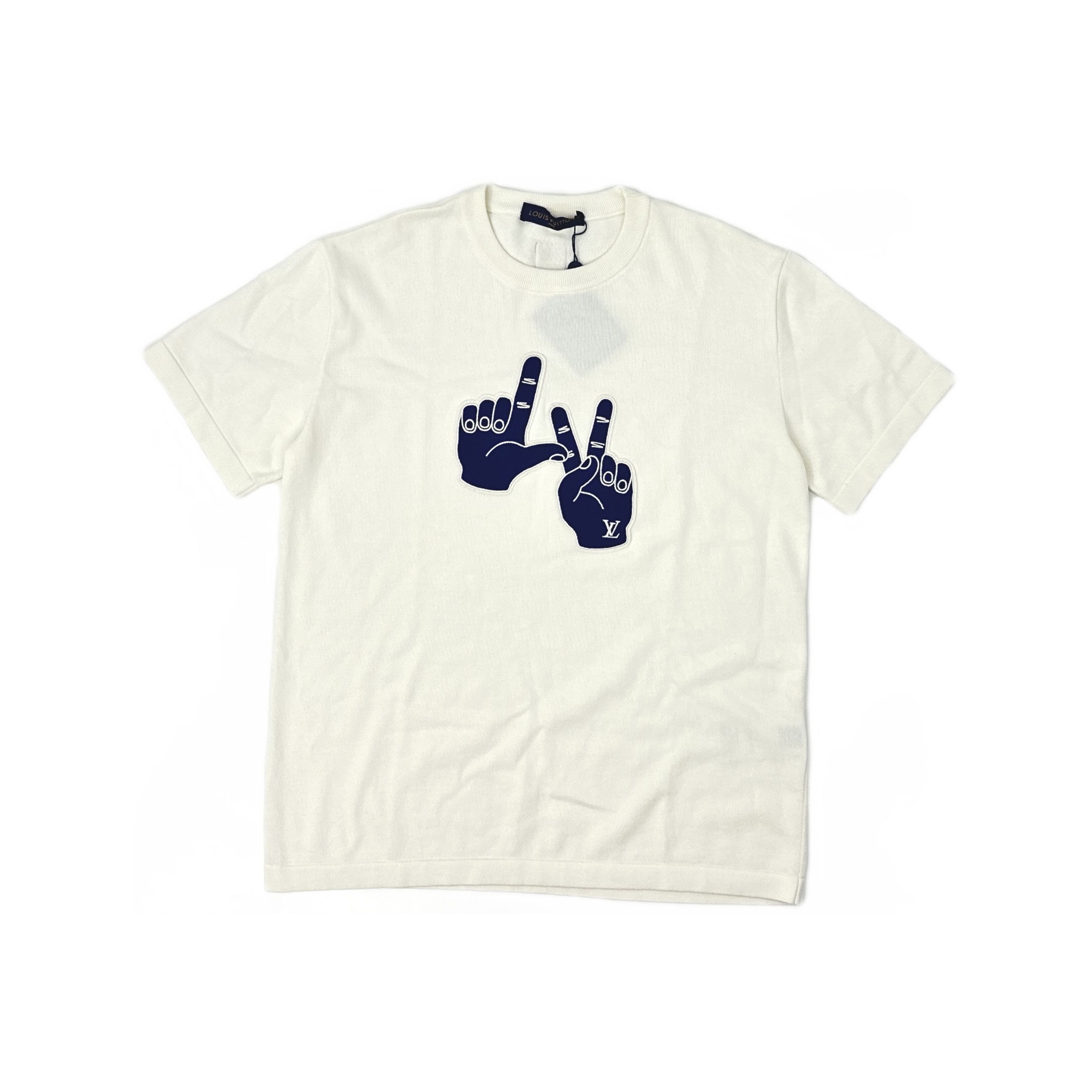 Louis Vuitton Hand LV Large Motif Peace and Love T Shirt | Grailed
