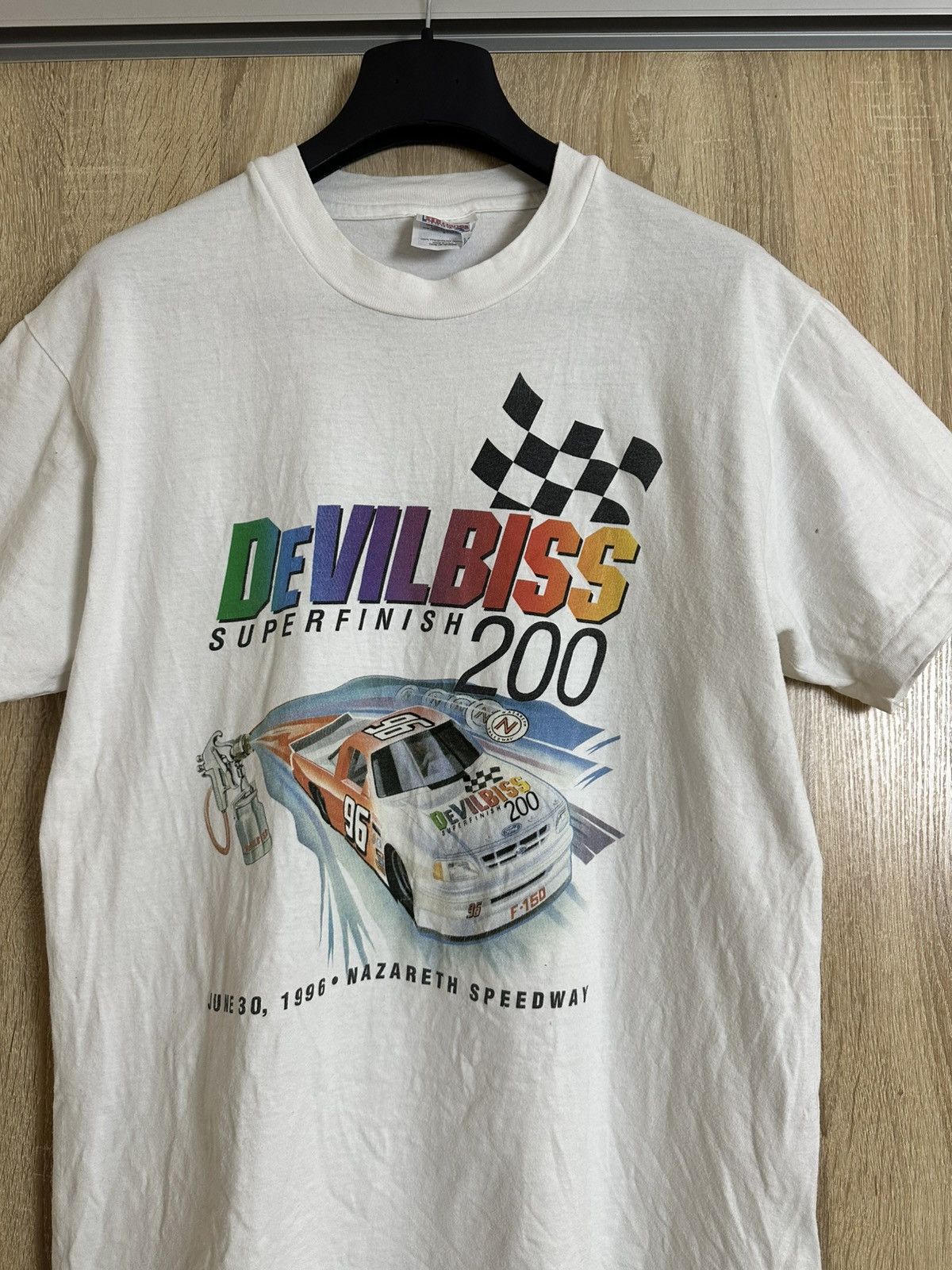 NASCAR 🔥 1996 Devilbiss 200 Superfinish Nascar Lost Race T Shirt Size US L / EU 52-54 / 3 - 1 Thumbnail