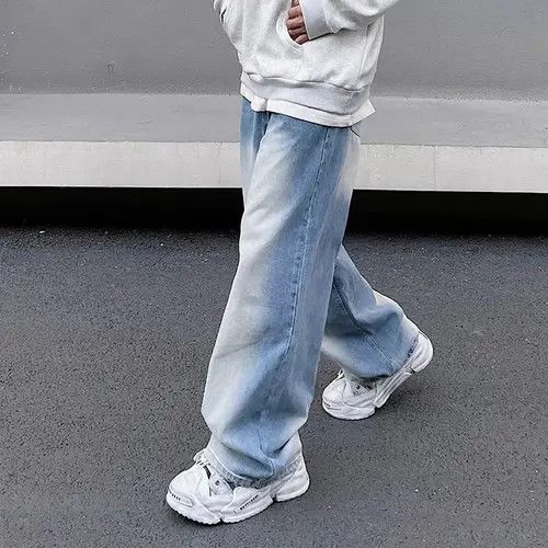 Jean × Vintage Wash Gradient Wide Leg Denim Size US 32 / EU 48 - 3 Thumbnail