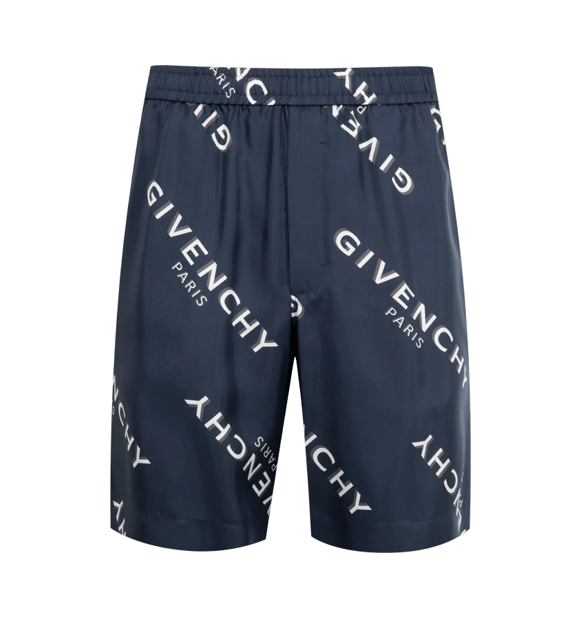Givenchy o1h1sh11225 Logo Bermuda Short in Nevy Blue Size US 34 / EU 50 - 1 Thumbnail