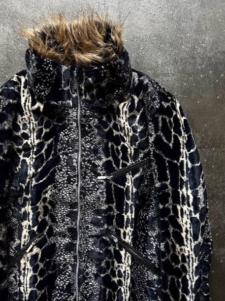 Tornado Mart TORNADO MART 2000s Detachable Fur Collar Leopard Jacket Size US L / EU 52-54 / 3 - 4 Thumbnail
