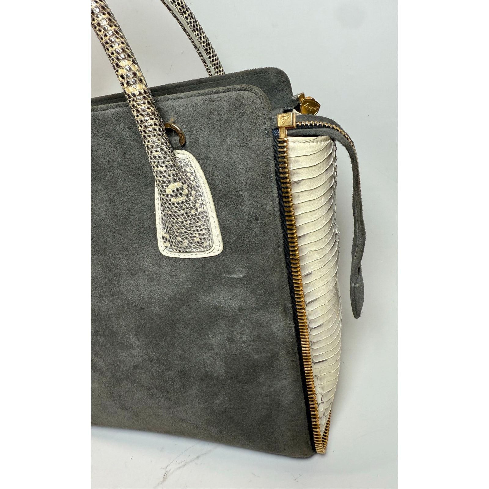 Designer Paige Gamble Ines Ponyhair Bag Python $2400 Size ONE SIZE - 8 Thumbnail