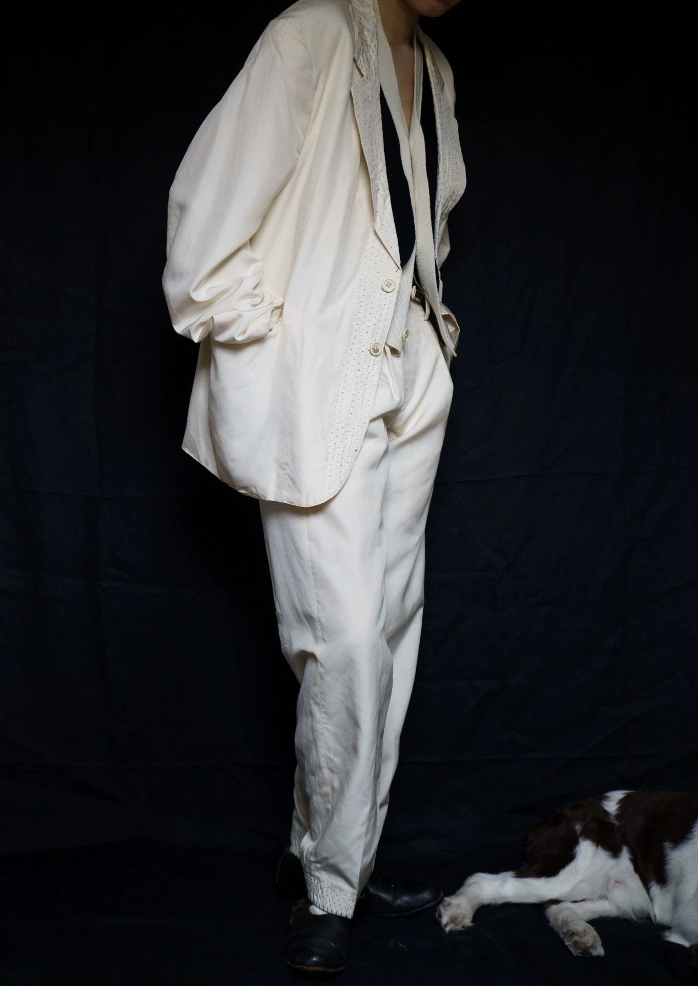 Yohji Yamamoto Yohji Yamamoto 1995ss Bukowski Sashiko Silk Suit (M-L) Size US M / EU 48-50 / 2 - 8 Thumbnail