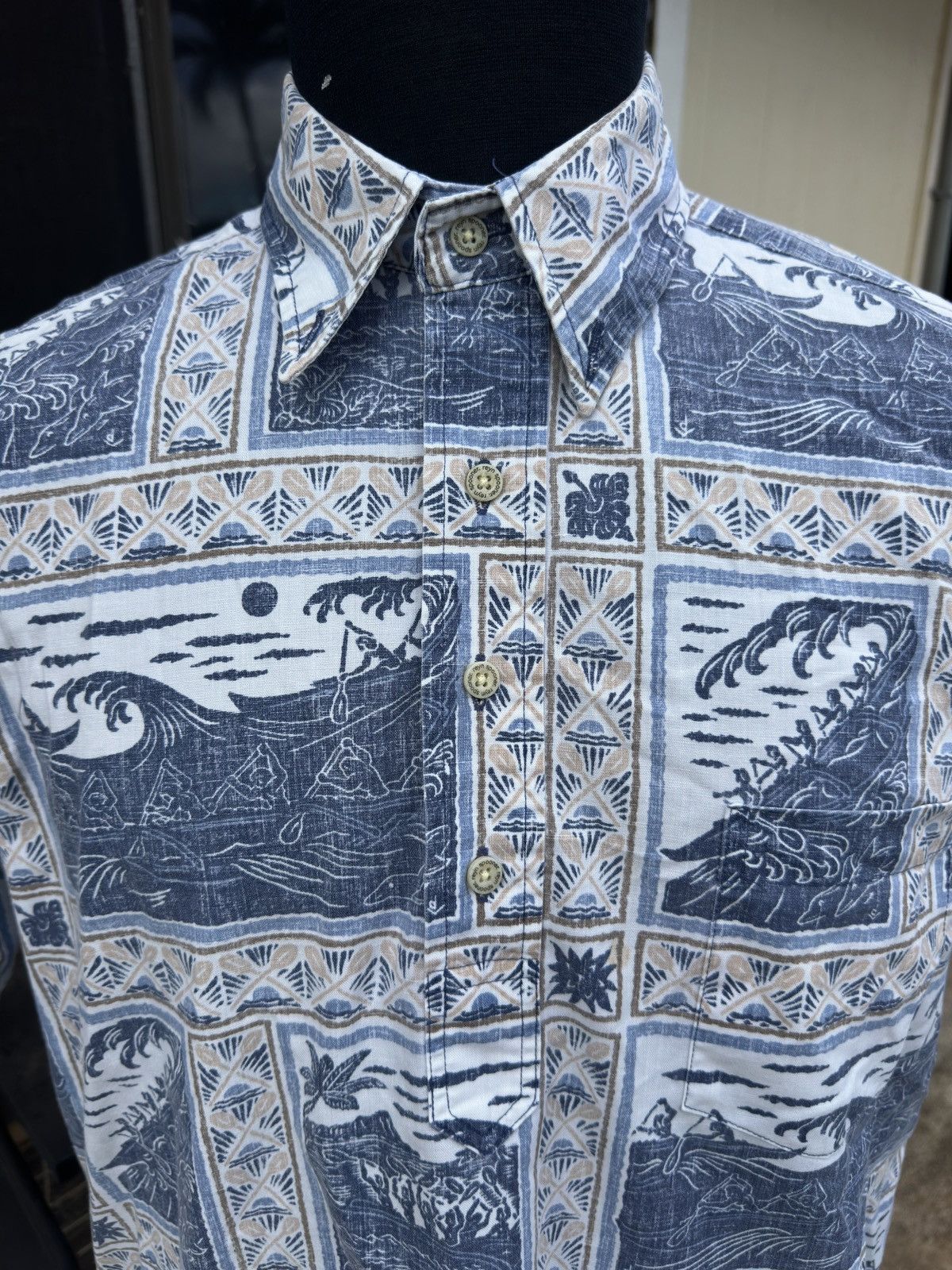 Reyn Spooner PreOwned Reyn Spooner Classic Fit Brown Blue Men's M Size US M / EU 48-50 / 2 - 3 Thumbnail