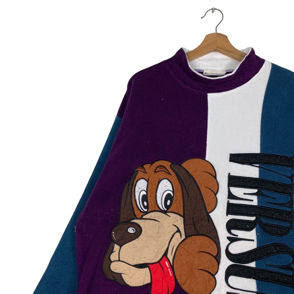 Japanese Brand LOUIS VERSUS Big Logo Colorblock Pullover Fleece #1259-C57 Size US M / EU 48-50 / 2 - 6 Thumbnail