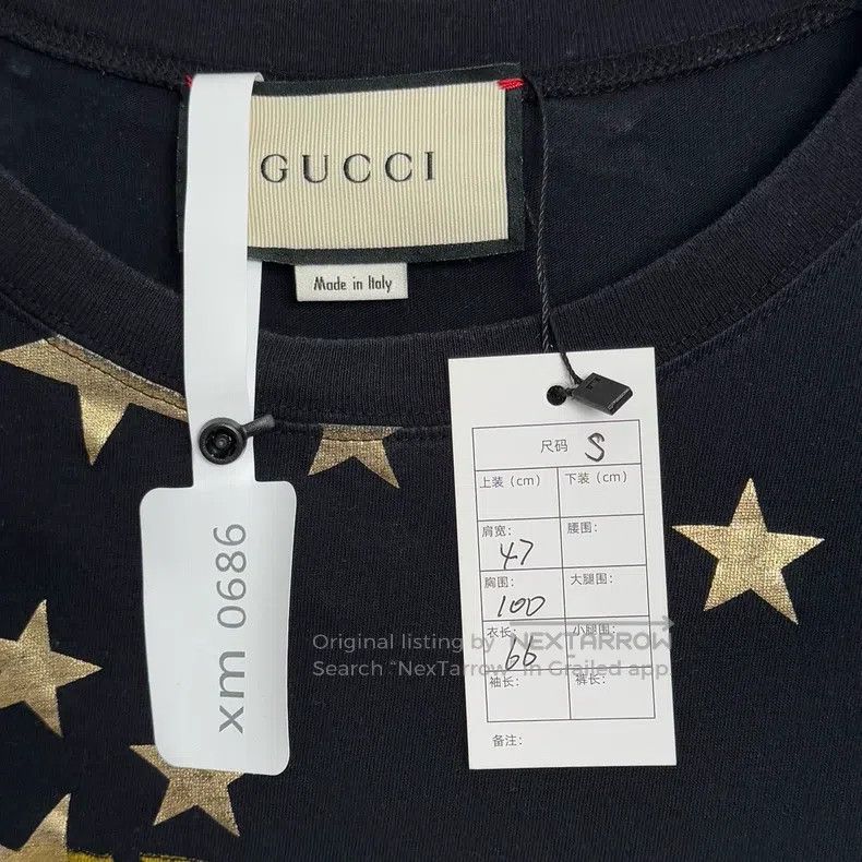 Gucci Gucci Logo star full printed cotton short-sleeved T-shirt Size US S / EU 44-46 / 1 - 2 Thumbnail