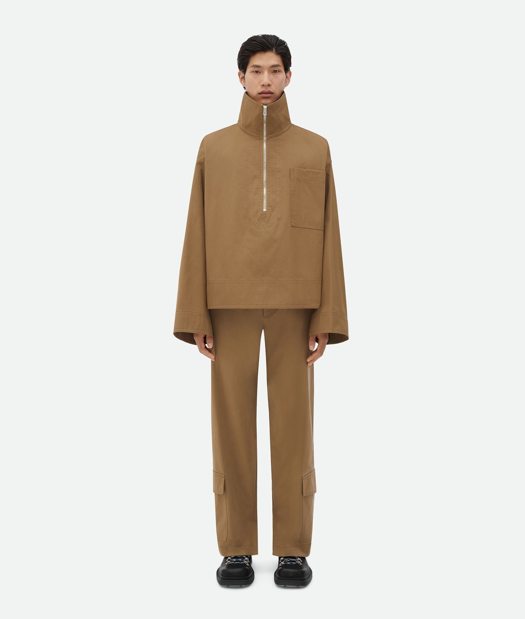 Bottega Veneta o1bcso1str1025 Cotton Gabardine Blouson in Brown Size US XS / EU 42 / 0 - 4 Thumbnail