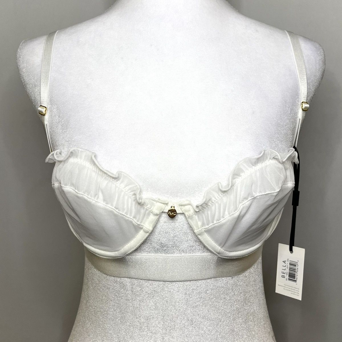 Other NWT Forever and a Day Bella Sheer Ruffle Trim Balconette Bra Size ONE SIZE - 11 Thumbnail