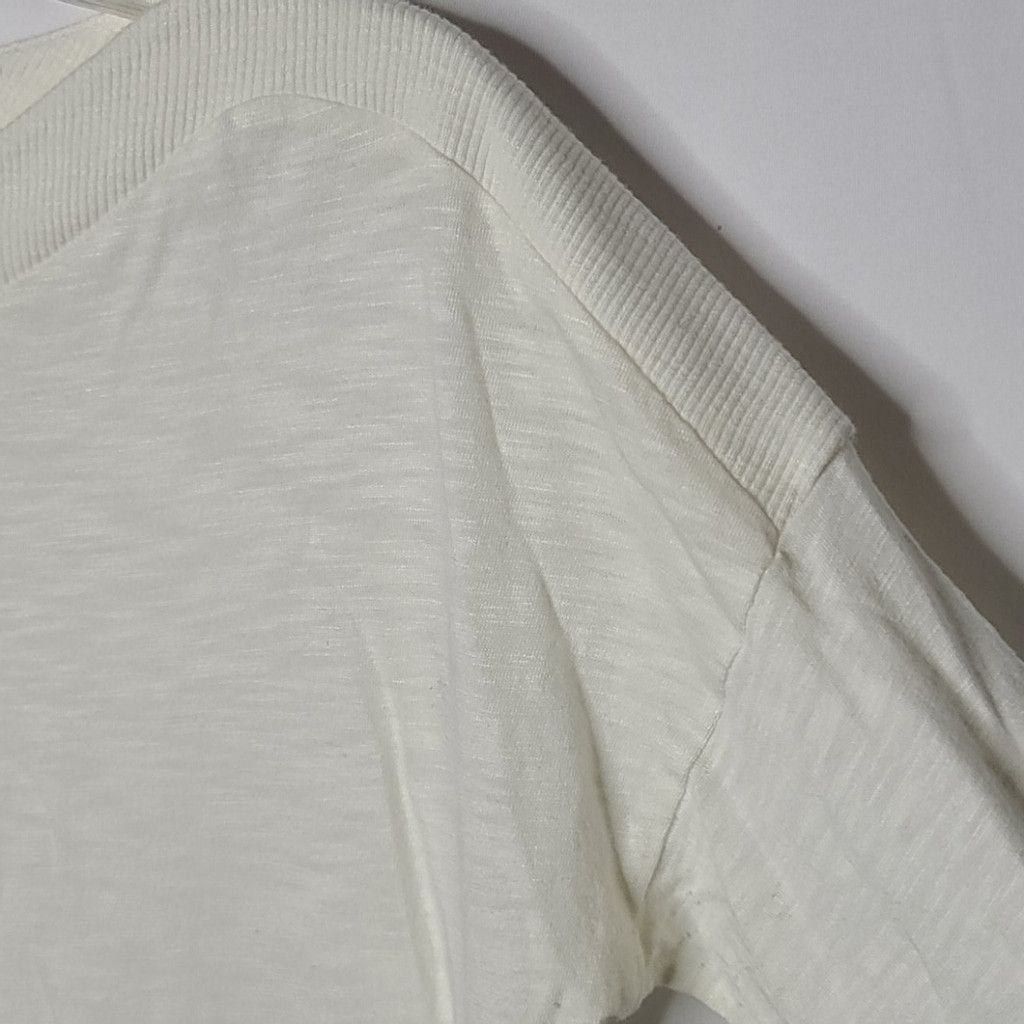 Soft Surroundings Soft Surroundings long sleeve ribbed trim white blouse sz S Size S / US 4 / IT 40 - 2 Thumbnail