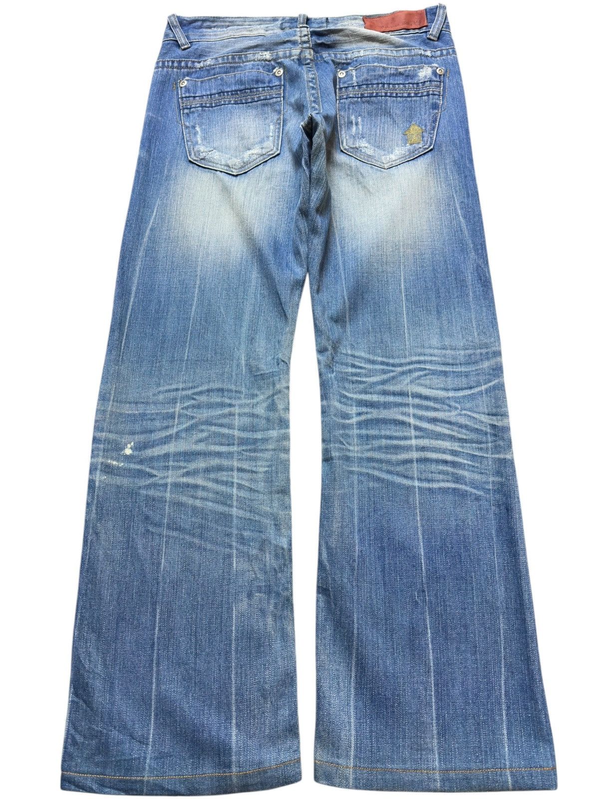 Adolfo Dominguez Vintage Domingo Blue Low Rise Flare Whiskers Denim Size US 30 / EU 46 - 5 Thumbnail