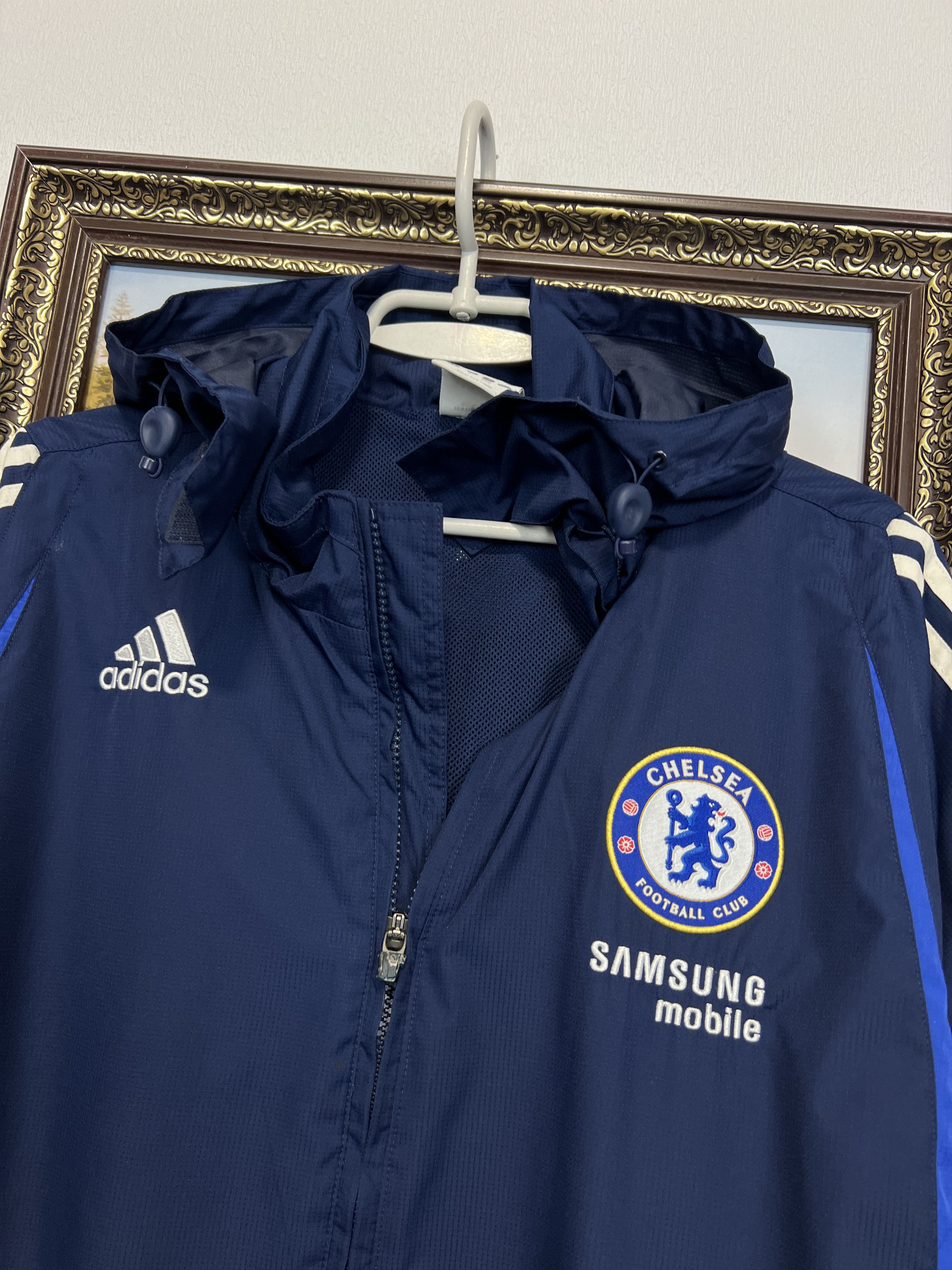Adidas Vintage Chelsea Football Hooded Jacket Soccer Track Top Rare Size US XL / EU 56 / 4 - 3 Thumbnail