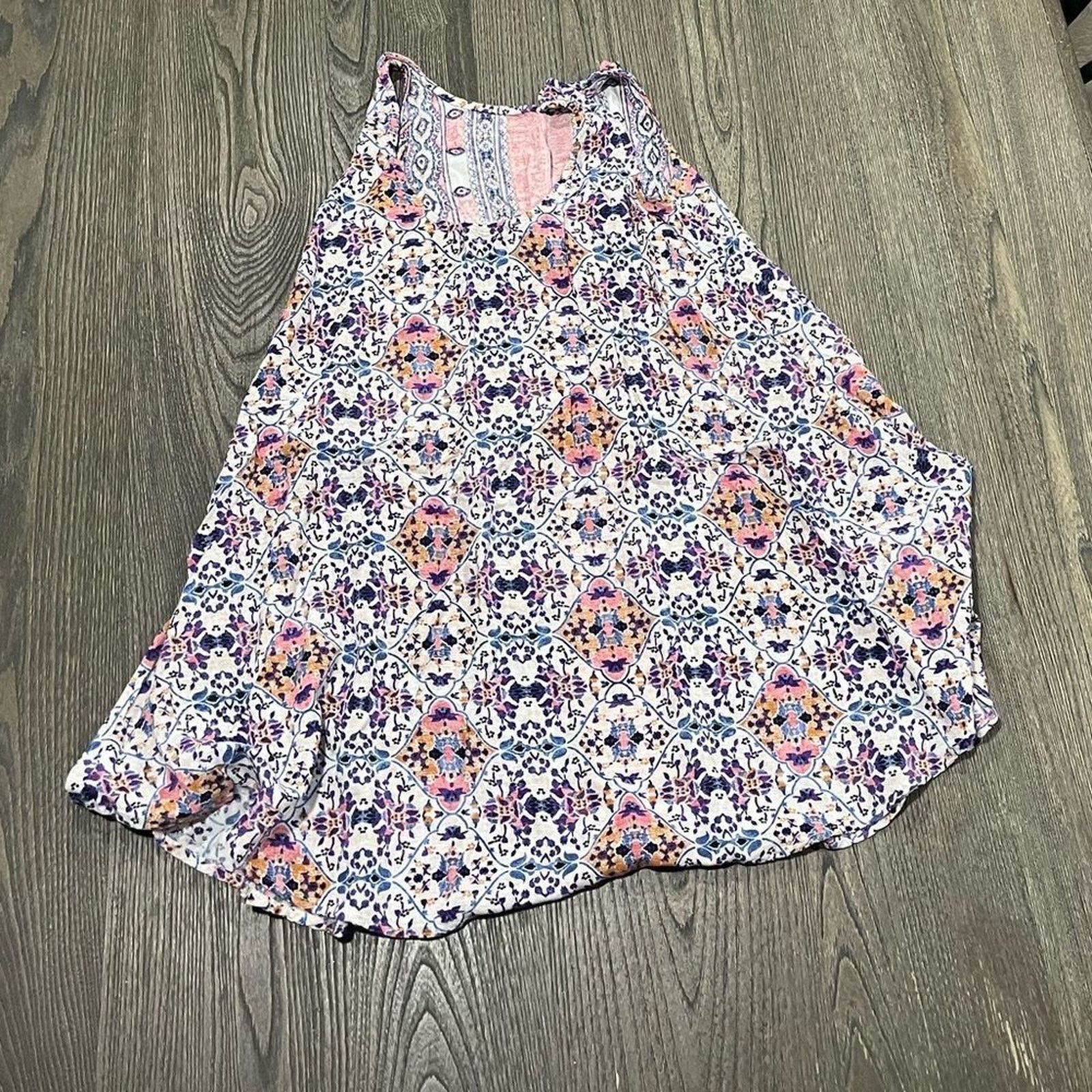Vintage Lulu's Whisk Me Away Coral Pink Print Swing Dress Mini XS Size XS / US 0-2 / IT 36-38 - 3 Thumbnail