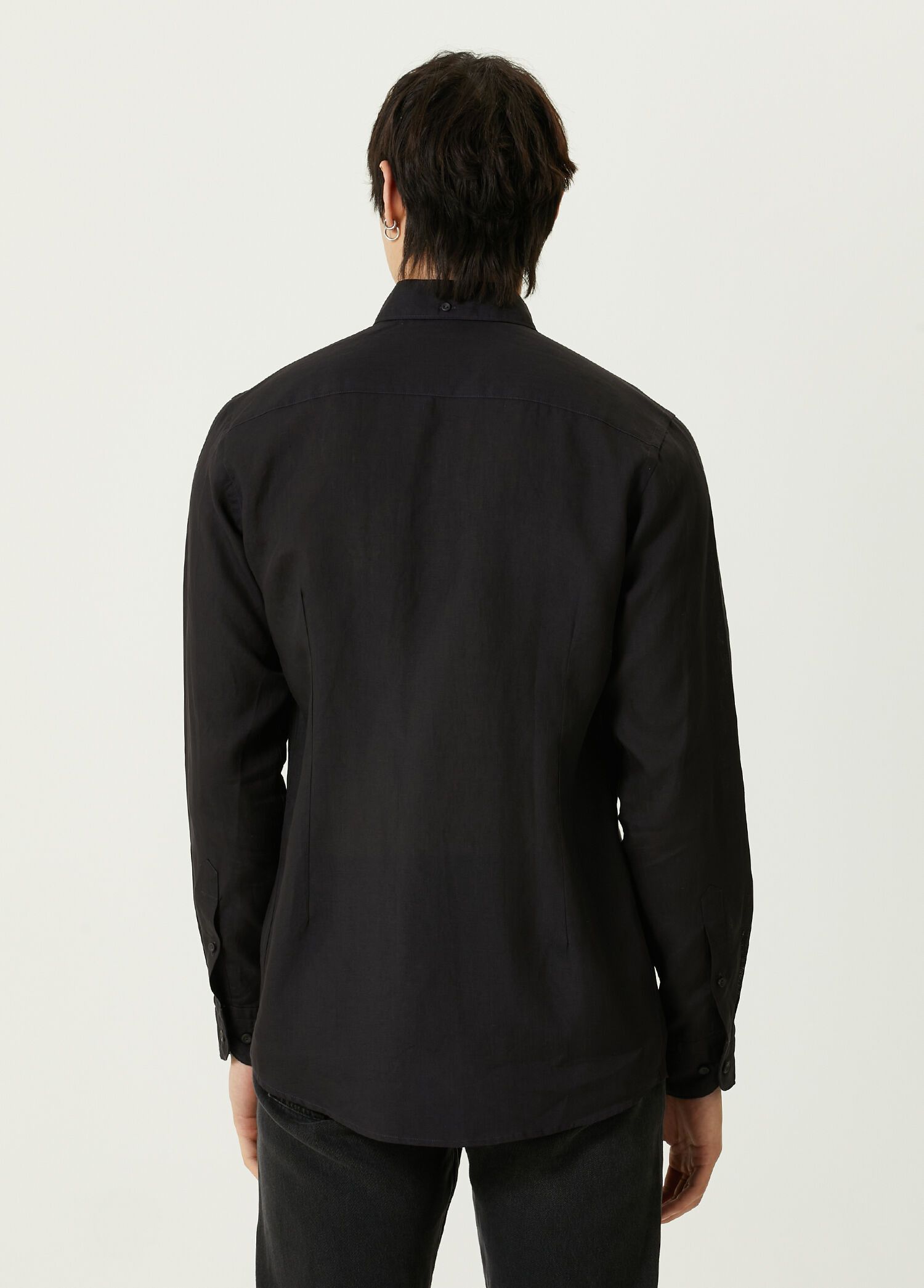Eton ETON of Sweden contemporary fit black linen shirt 43 XL Size US XL / EU 56 / 4 - 3 Thumbnail