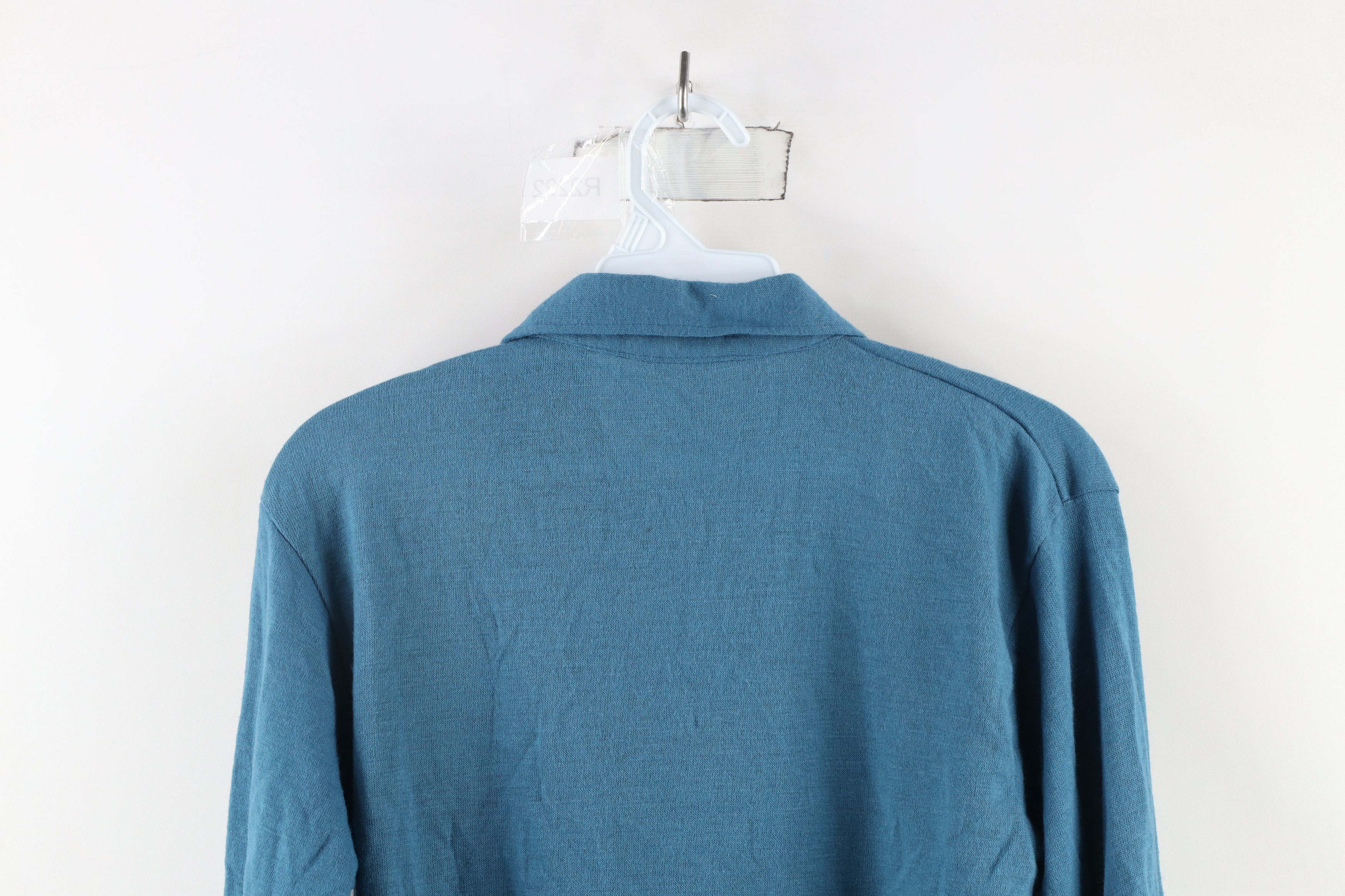Vintage Vintage 60s 70s Streetwear Knit Long Sleeve Polo Blue USA Size US M / EU 48-50 / 2 - 9 Thumbnail