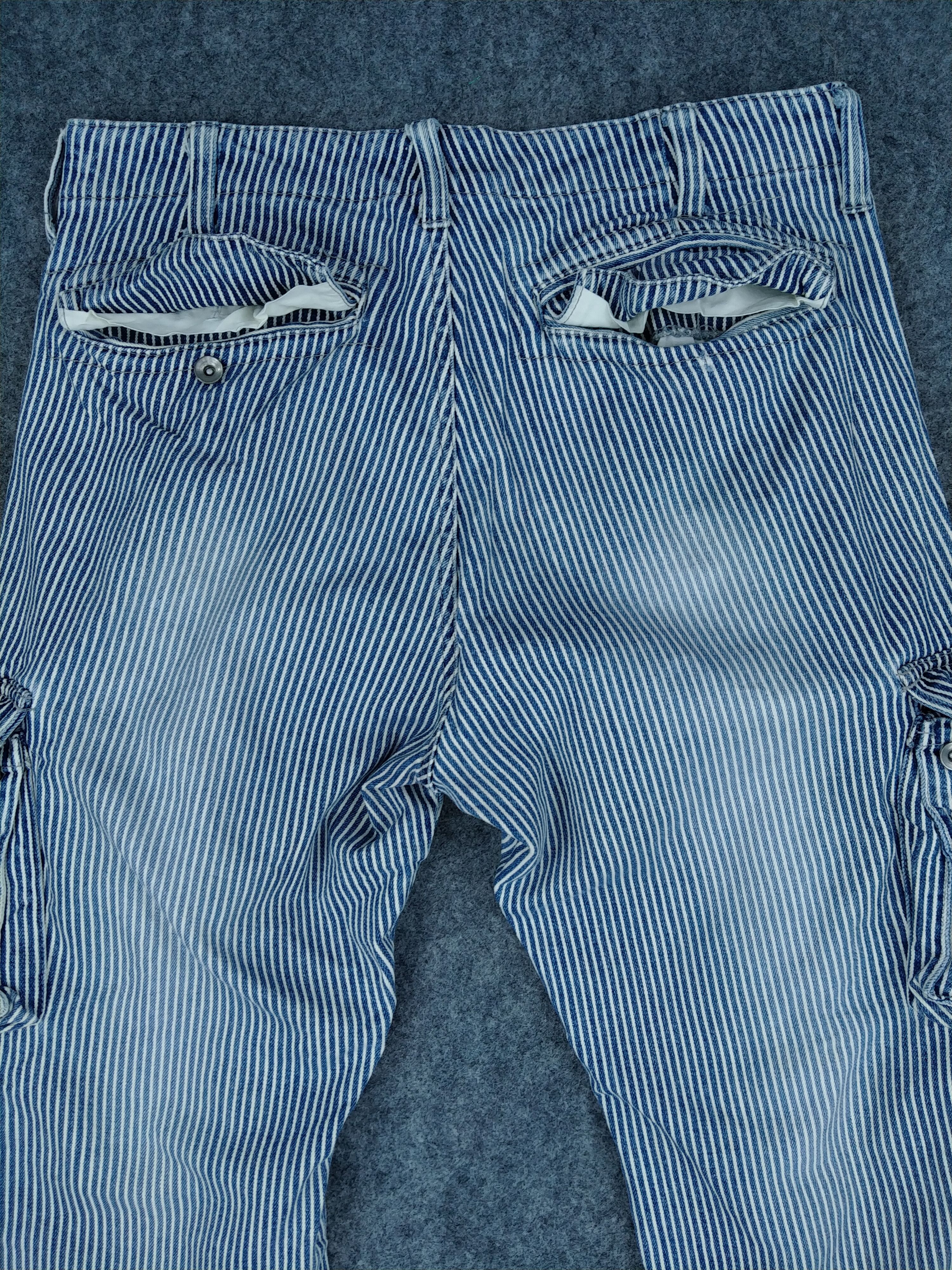 Japanese Brand Global Work Stripes Cargo Multi Pocket Pants -CP155 Size US 31 - 4 Thumbnail