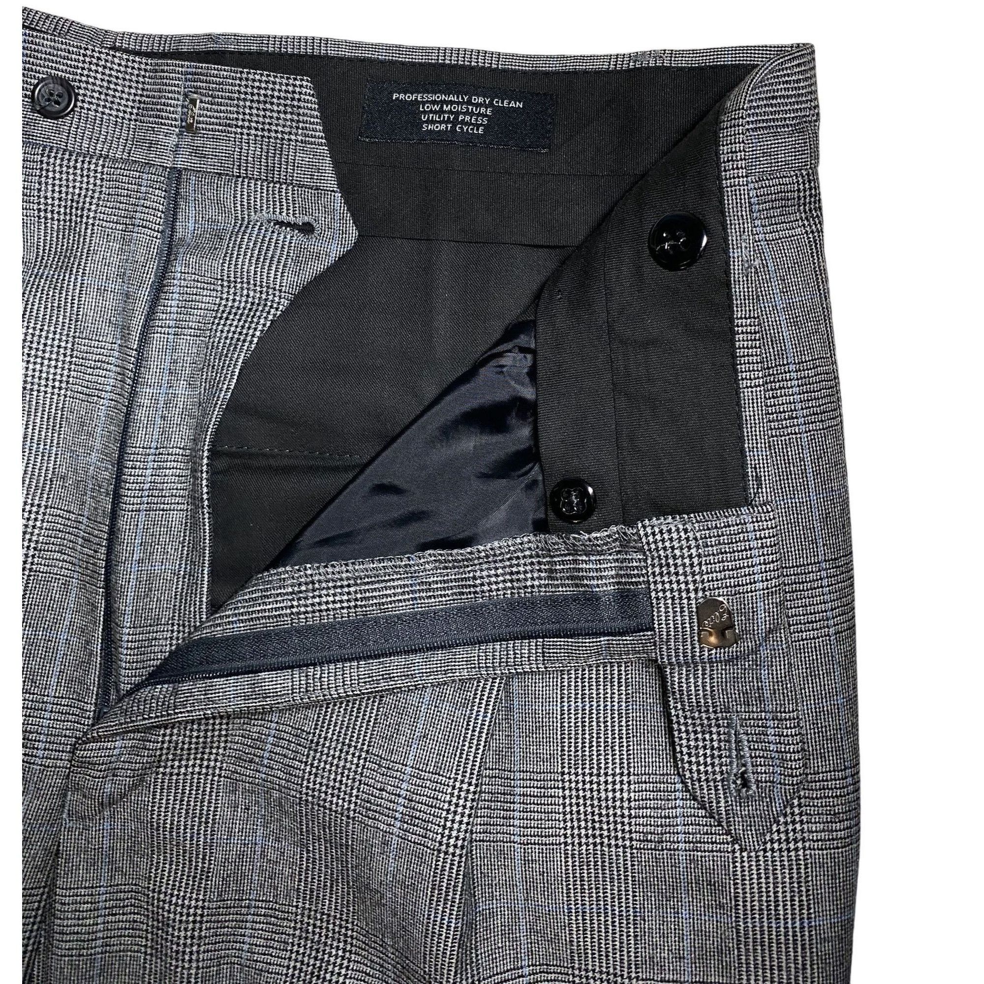 Jos. A. Bank Jos A Bank Mens Gray Blue Windowpane Flannel Soft Wool Fall/ Size 36R - 1 Thumbnail